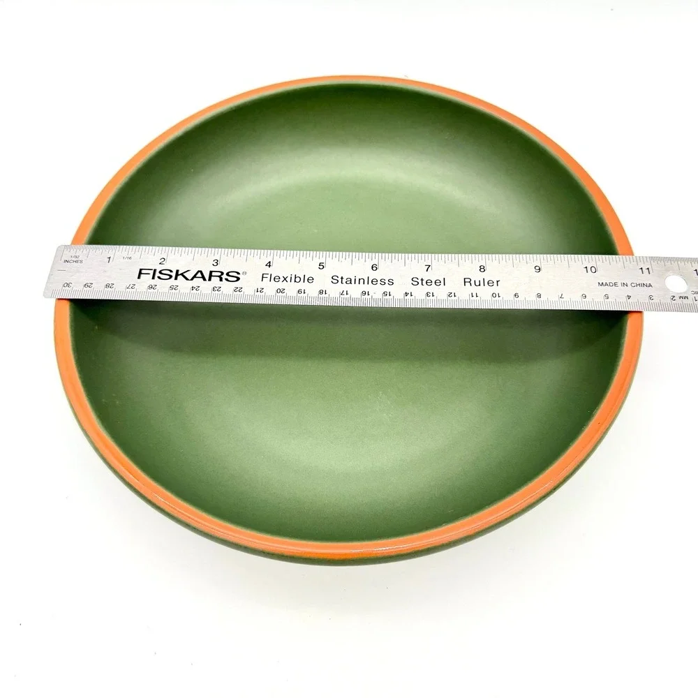 Williams Sonoma Casa Verde Large Pasta Bowl Green Terra Cotta Portugal 10.75
